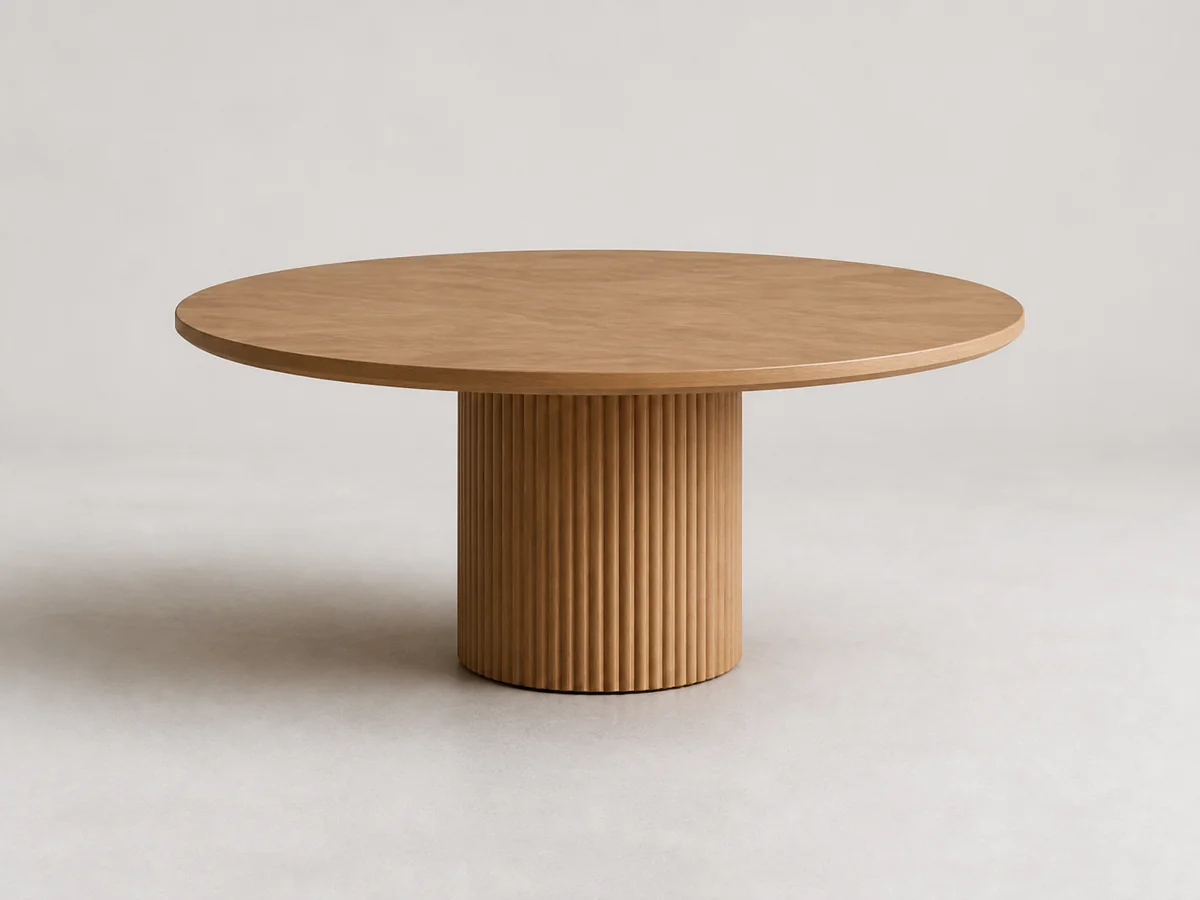 Illustrative oak pedestal table